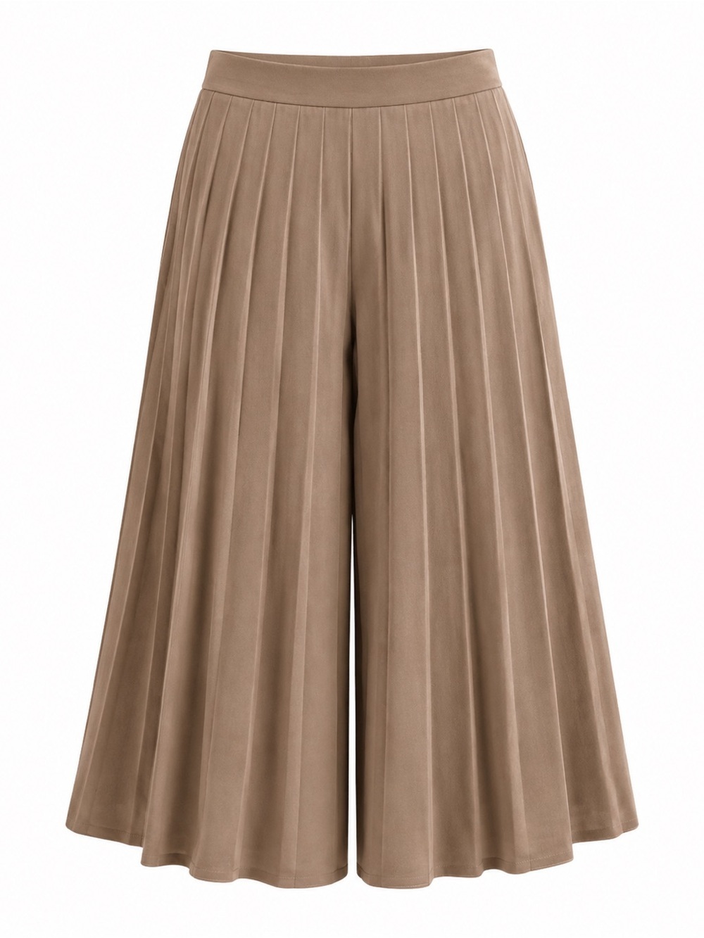 OAK + FORT Taupe Pleated Culottes Wide Leg